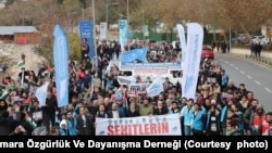 İstanbul'da dün "Büyük Gazze Yürüyüşü” adı altında eylem düzenledi.